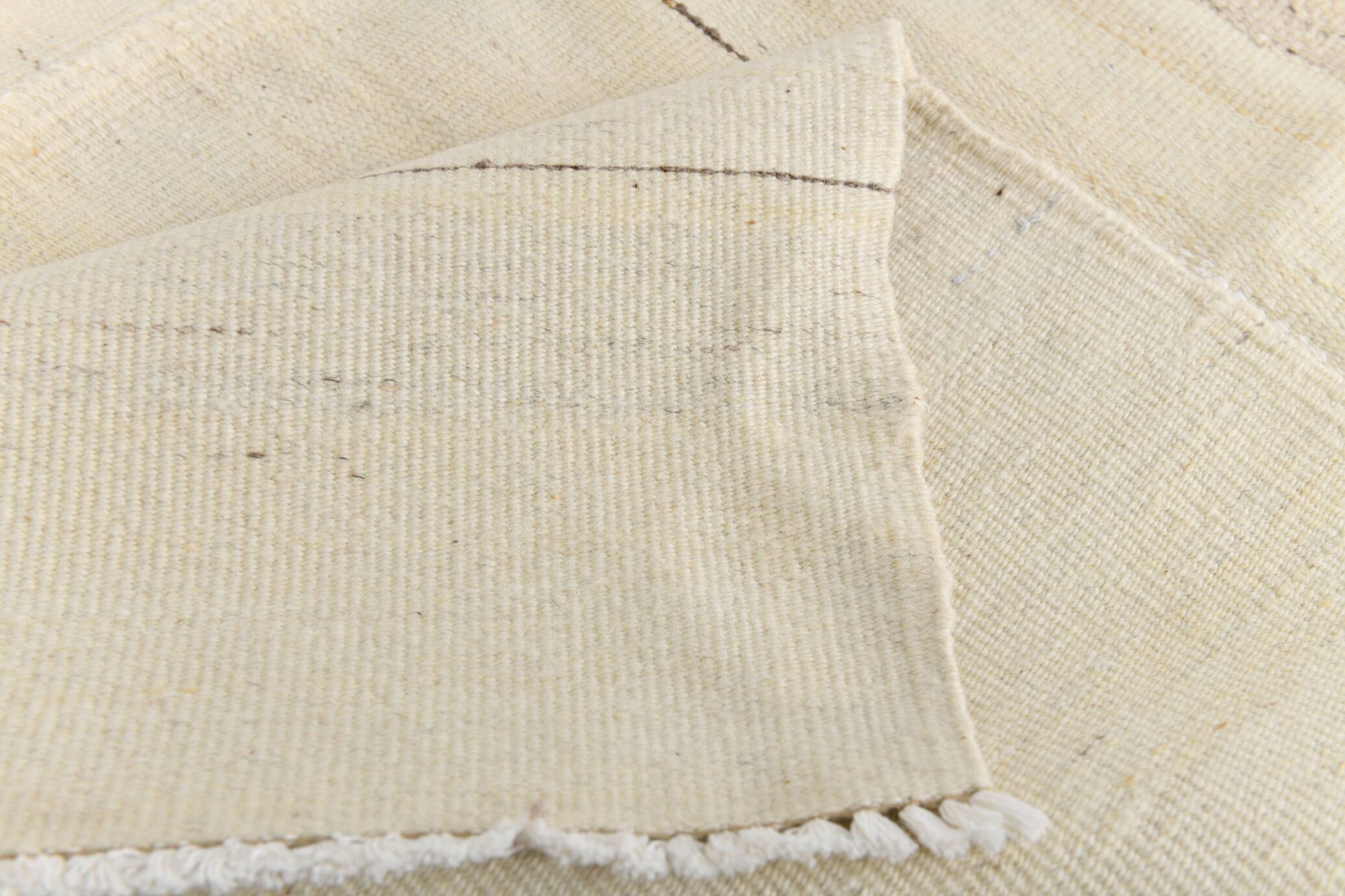 8x10 Cream & Beige Handmade Wool Vintage Rug, 248x301Cm