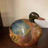 Ceramic duck sculpture signed jean marc bullot