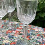 Set of 6 wine glasses in cut glass