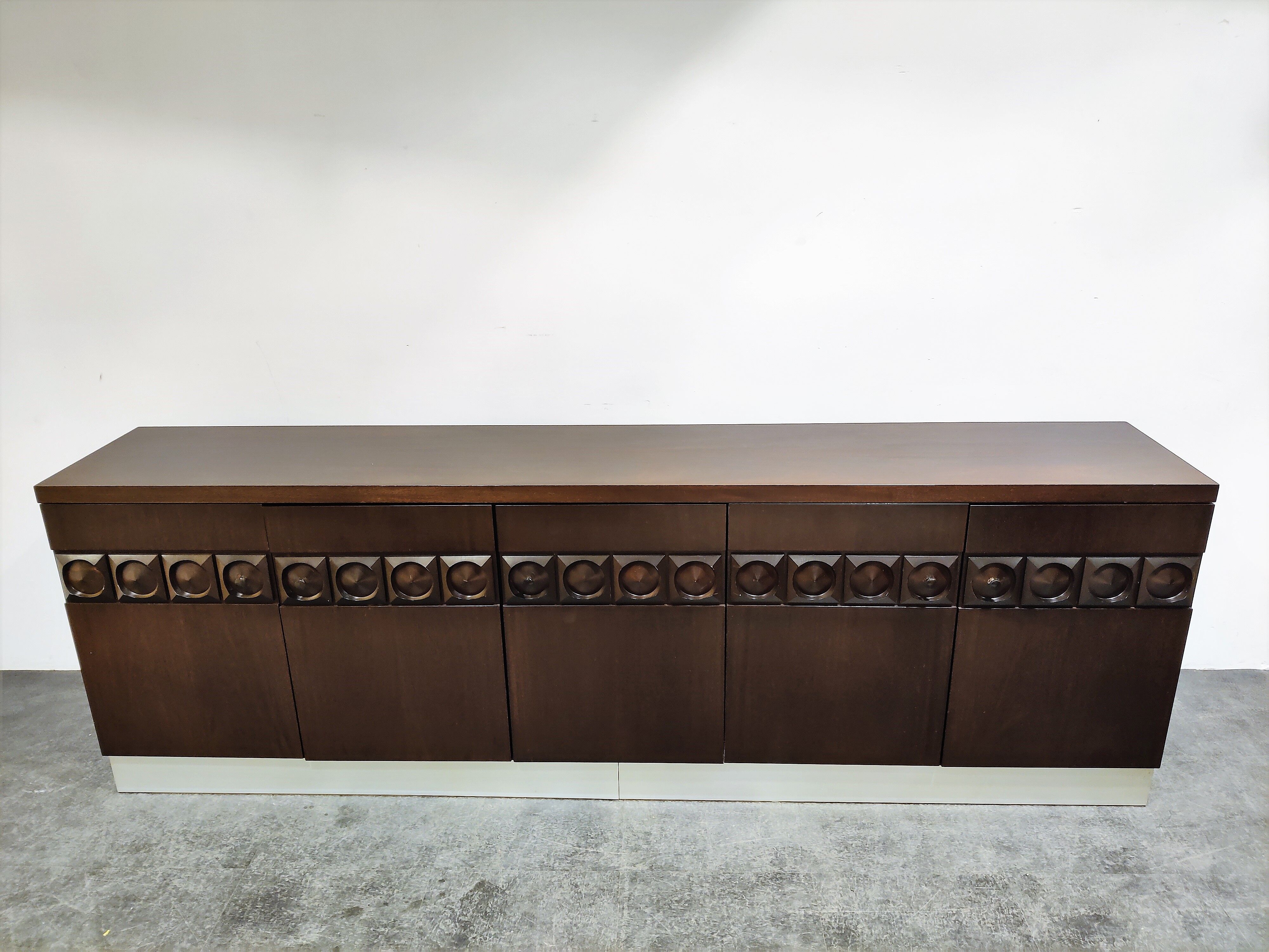 Graphical brutalist credenza, 1970s