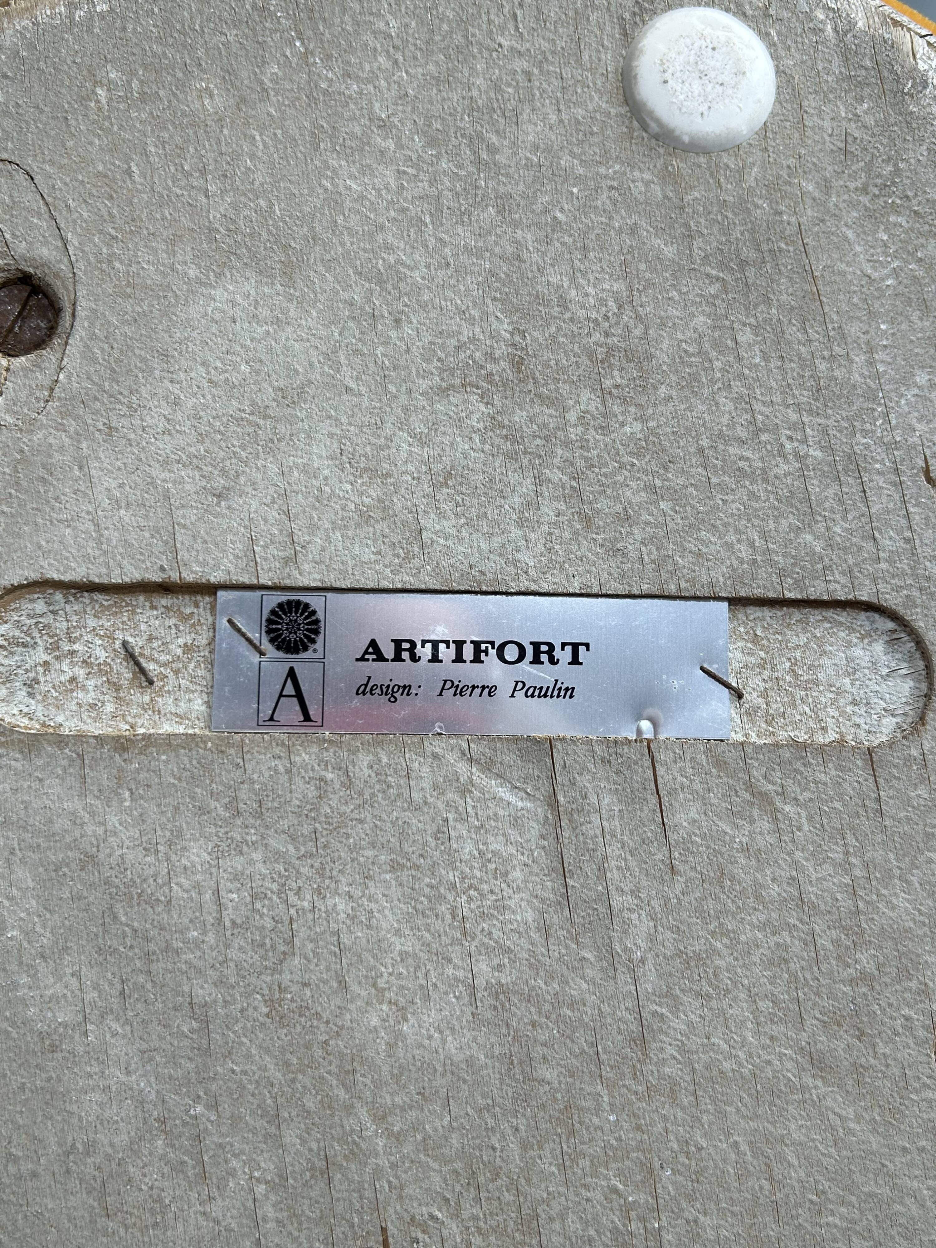 Mushroom armchair by Pierre Paulin and its ottoman, published by Artifort