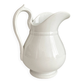 Antique white pitcher, opaque ironstone from Lunéville, 19th century