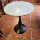 Bistro table base cast iron marble top
