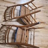 Lot of retro wooden chairs