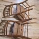 Lot of retro wooden chairs