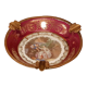 Antique ashtray in Limoges art porcelain and bronze frame