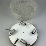 60s 70s ceiling lamp Plafoniere Flush Mount Ice Glass Hillebrand Germany