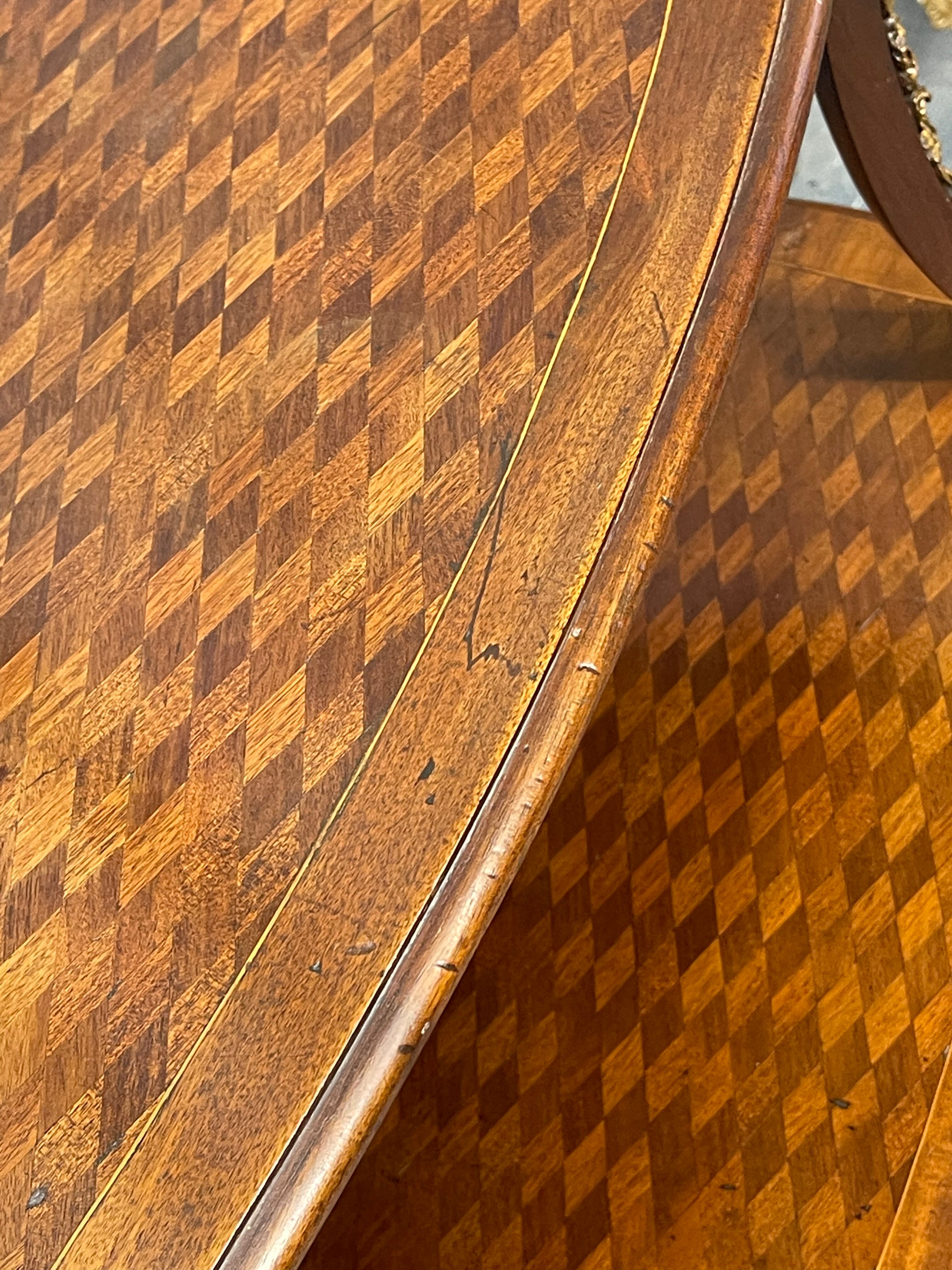 Tea table, marquetry living room table, early 20th century