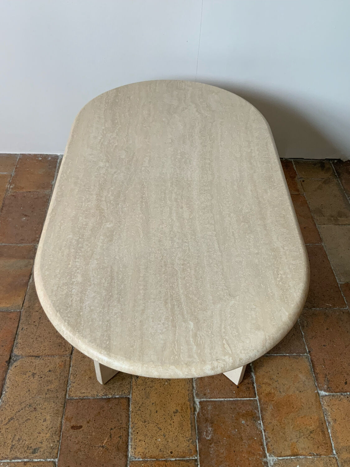 Travertine coffee table