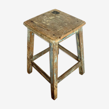 Vintage wooden painter's workshop tabouret