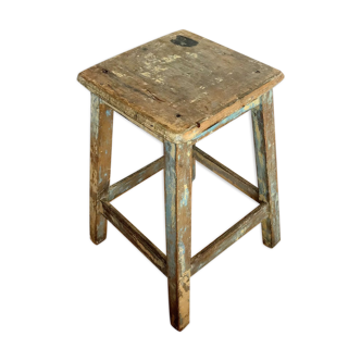 Vintage wooden painter's workshop tabouret