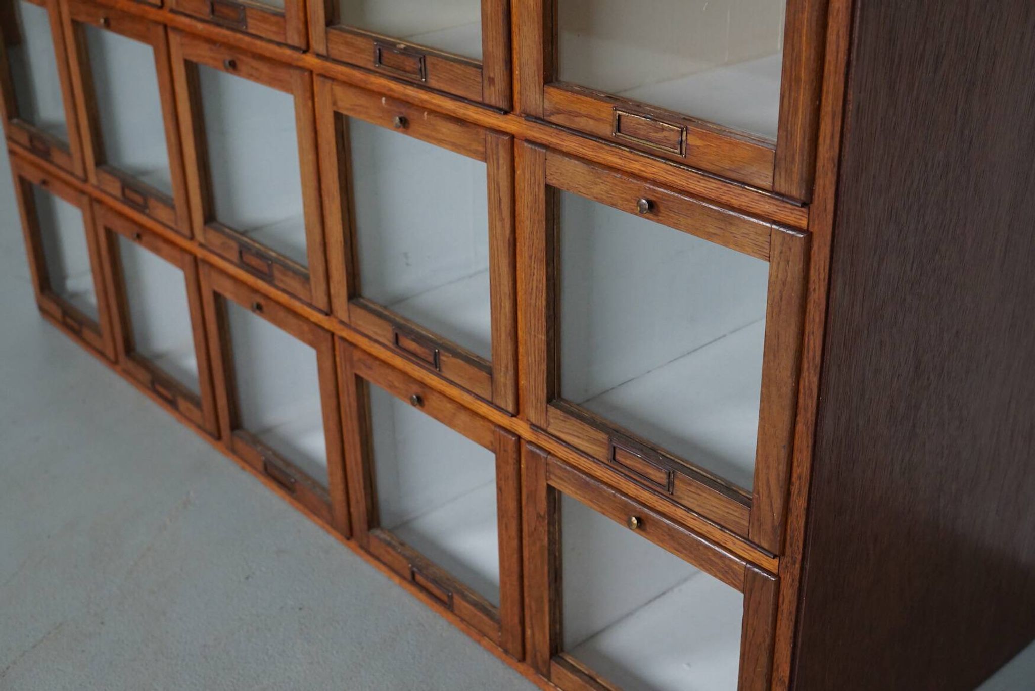 Antique Large Dutch Oak Haberdashery Shop Cabinet Folding Doors, 1920/30s