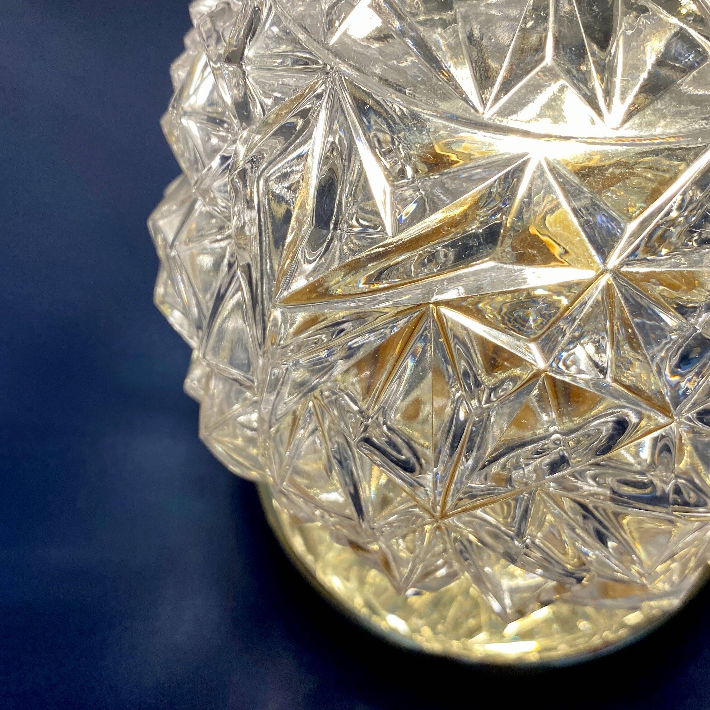 Vintage globe wall / ceiling light in molded glass