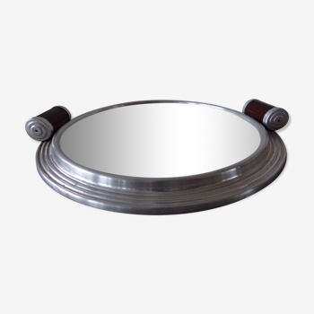 Plateau miroir rond en aluminium