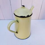 Cafetière simple émaillée jaune vintage
