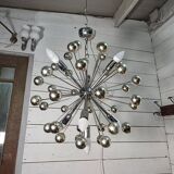 1970s chrome metal Sputnik chandelier