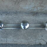 Coat rack in chromed steel 3 hooks 70s