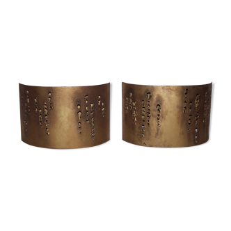Pair of brutalist appliques - 60s/70s