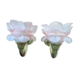 Art Deco wall lamps pink tulip