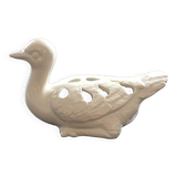 Canard pique fleurs blanc