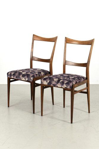 Chaises en tissu violet, ensemble de 2