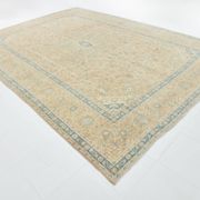 Sky Blue Hand Knotted Antique Vintage Persian Tabriz Rug, 293x407 Cm