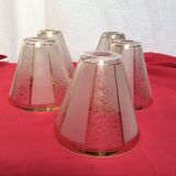 Set of five tulips in vintage gold glasses dimension: height -14cm- D top -6cm - D bottom-14cm,5cm-