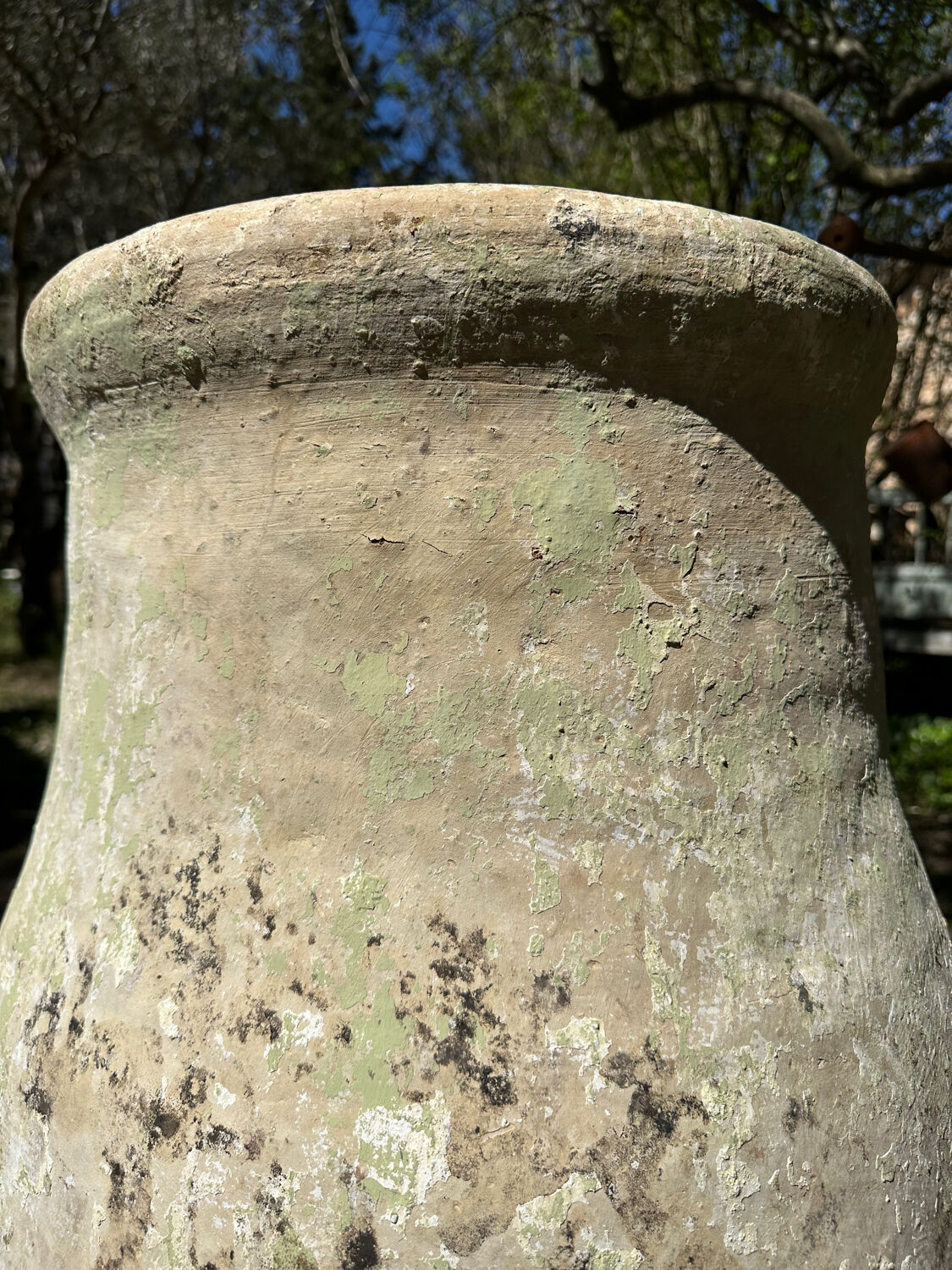 Ancient terracotta pottery jar from the 19th century