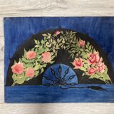 Watercolor with vintage fan