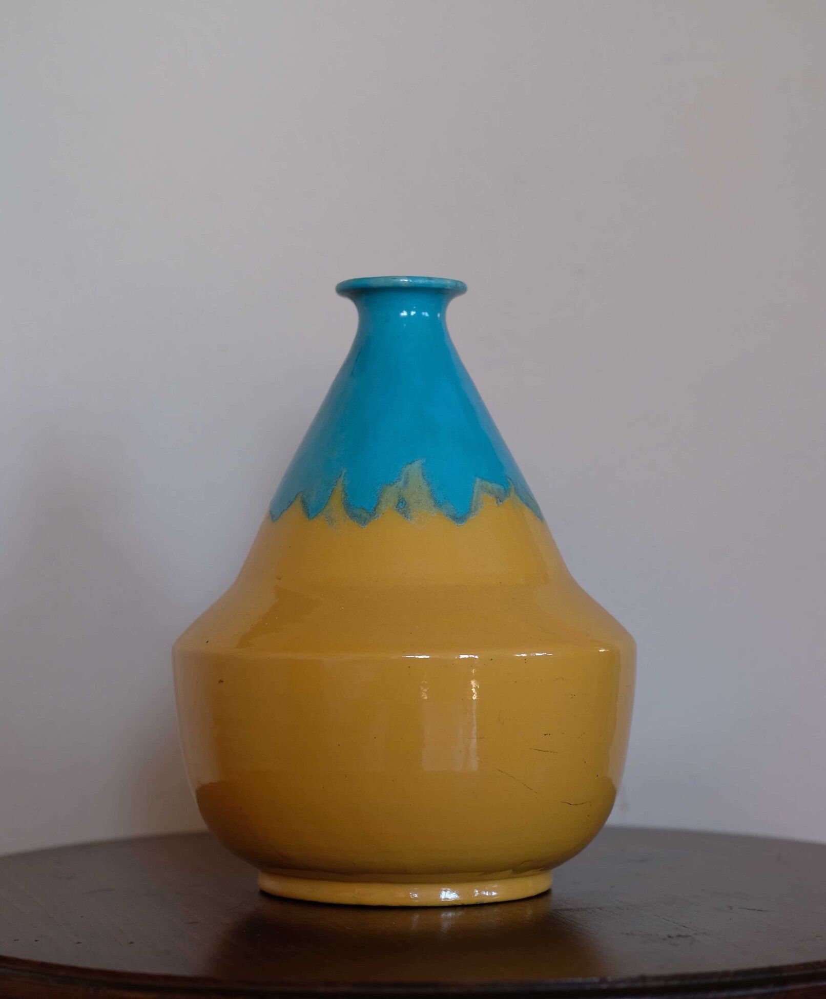 Yellow Ceramic Vase from the 1970s