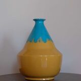 Vase en céramique jaune des années 1970