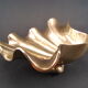 Empty pocket vintage ring cup in solid brass shell tripod 1970