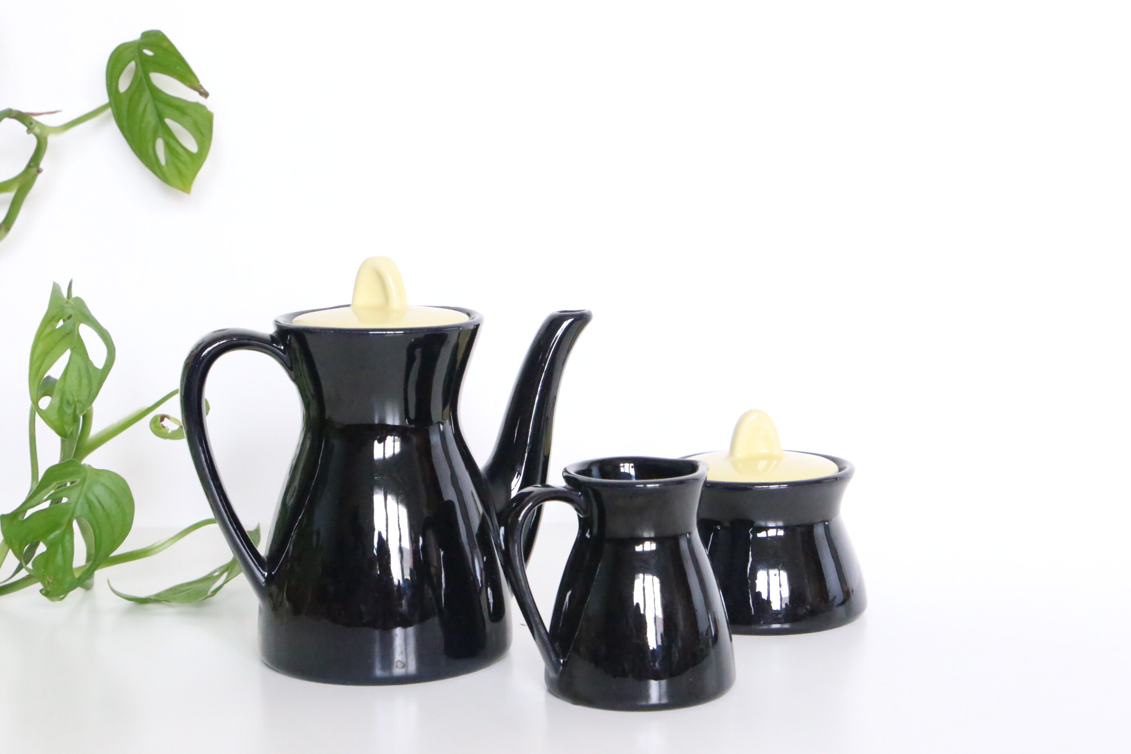 Waku coffee maker, milk and sugar pot, heat-resistant, German ceramics, Vintage