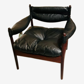 Kristian Vedel Arm Chair model Modus in Rosewood and Leather (2 available)