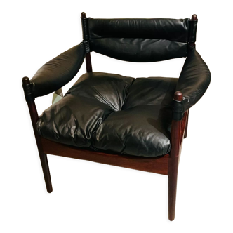 Kristian Vedel Arm Chair model Modus in Rosewood and Leather (2 available)