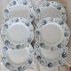 6 flat plates - Antique tableware set 82 pieces Sarreguemines earthenware Art Nouveau style