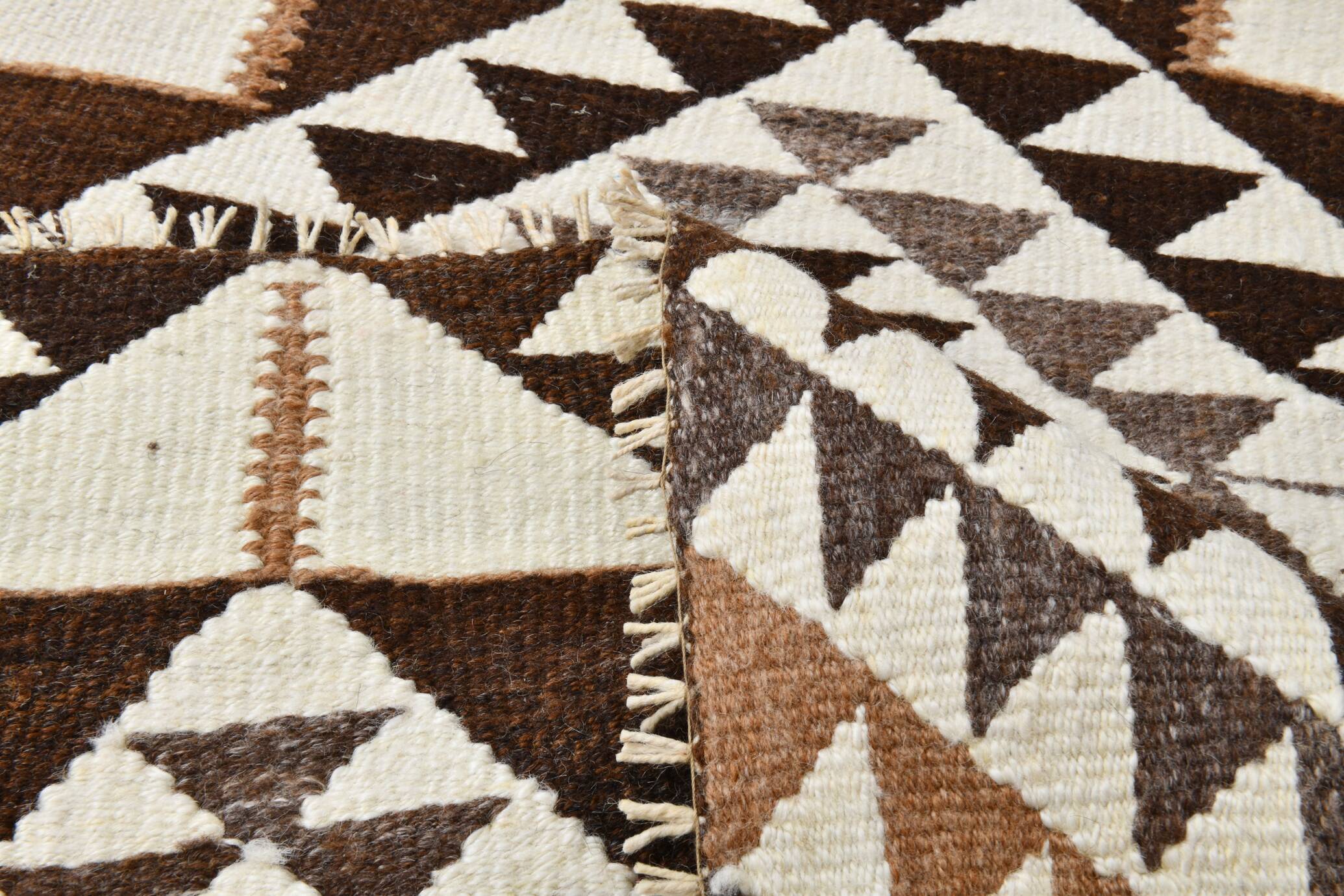 3x10 Brown Beige Persian Kilim Runner Rug, 97x324Cm