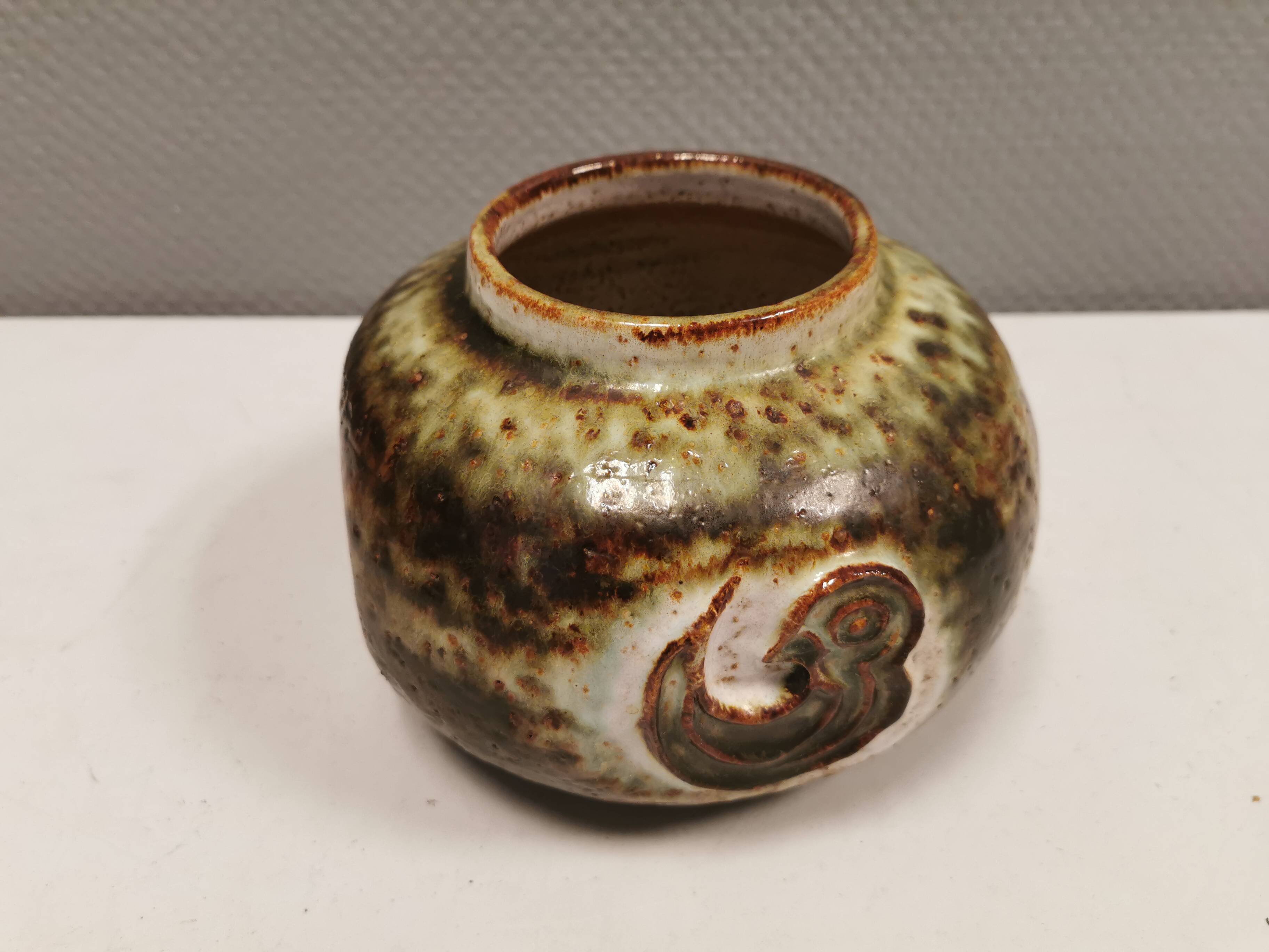 Beautiful vase from Danish Kingo Ceramics (Signature KK) 1980s. signed on the bottom.