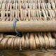 Old wicker basket with closure and handle