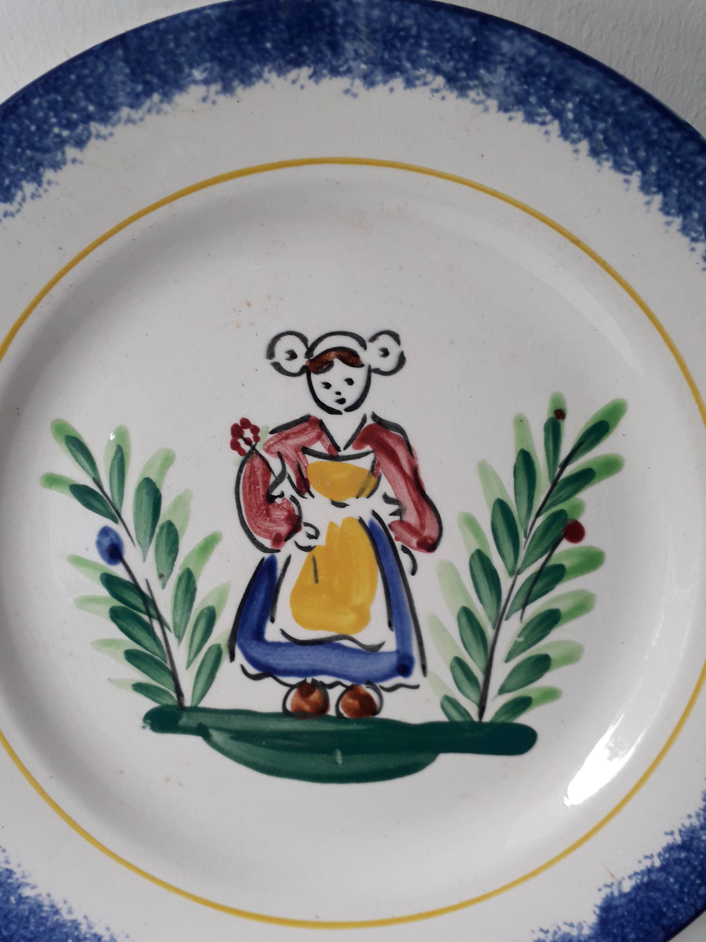 Bretagne Pornic earthenware plate (18.5cm) A1