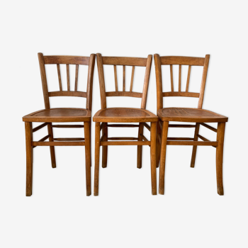 Lot de 3 chaises de bistrot anciennes