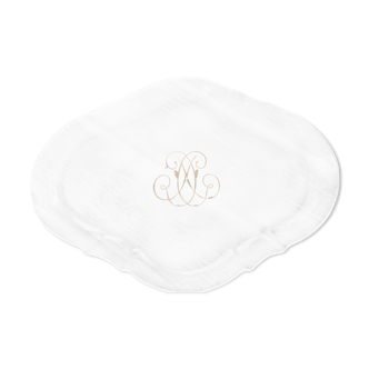 Monogrammed glass tray