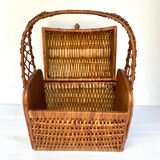 Vintage wicker basket handbag