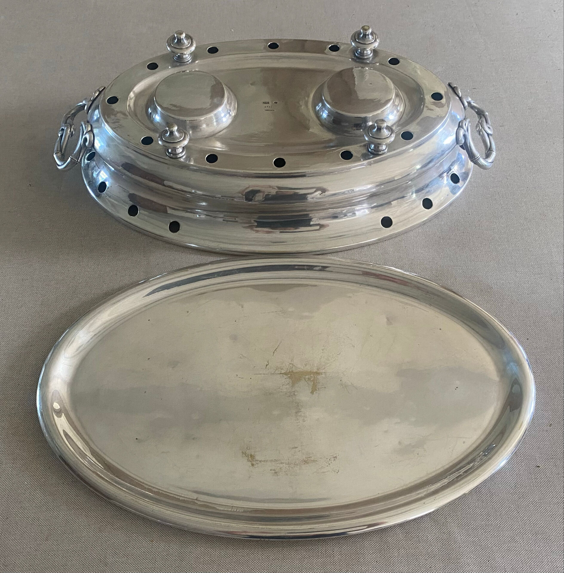 Chauffe plat Christophle en métal argenté