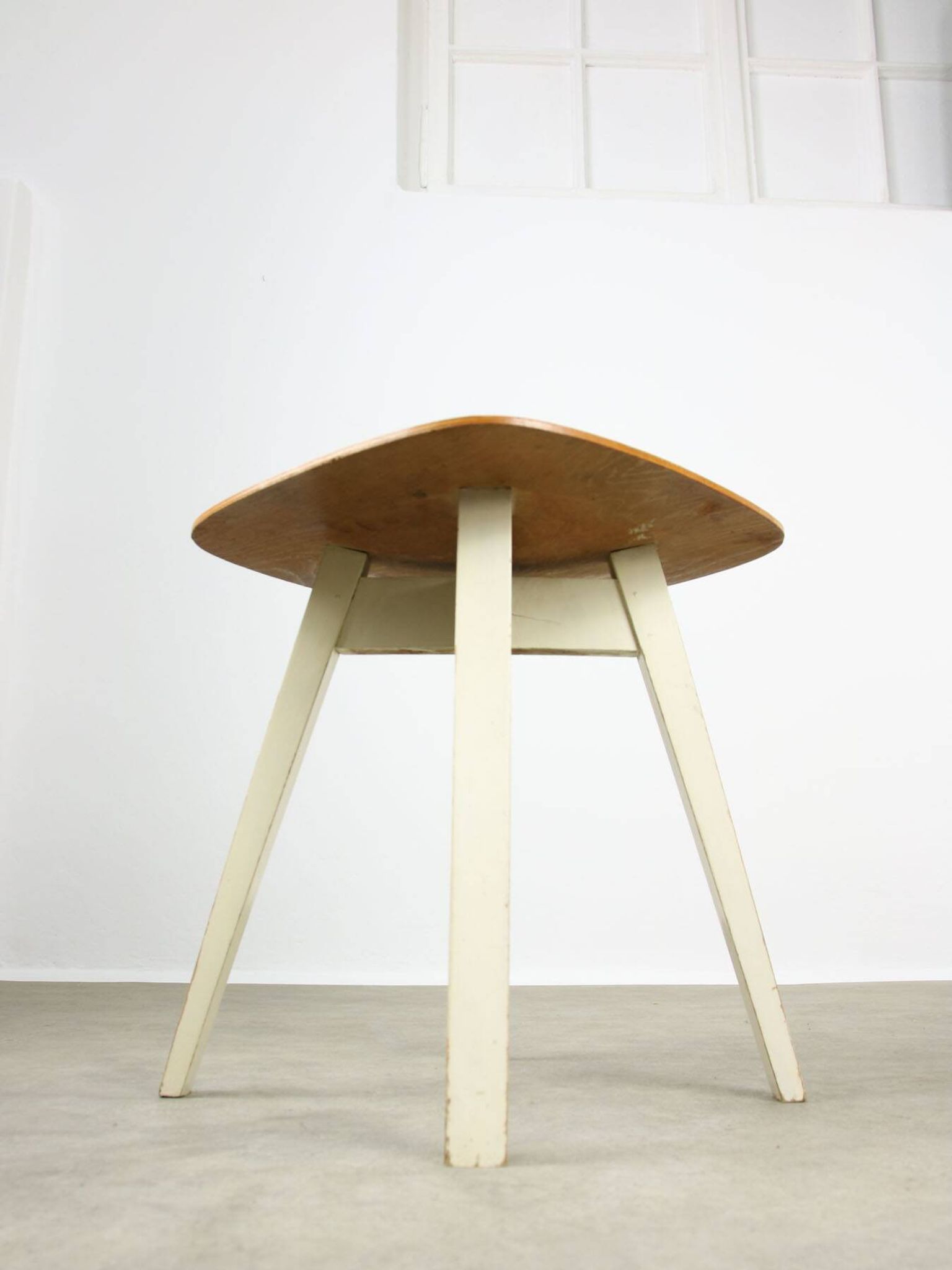Tabouret en contreplaqué vintage à croisillons par Niko Kralj, 1954