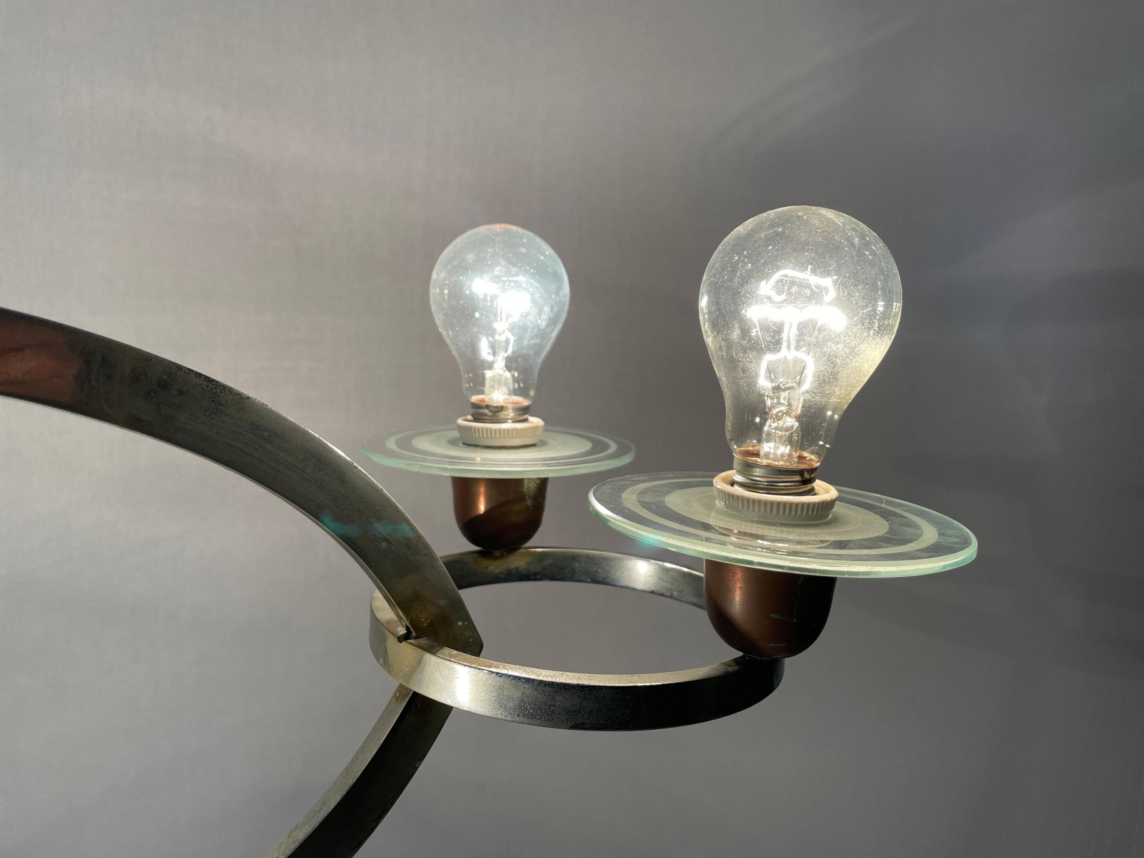 Art Deco chandelier attributed to Pietro Chiesa, 1940s, Italy.