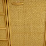 Wooden and rattan sideboard