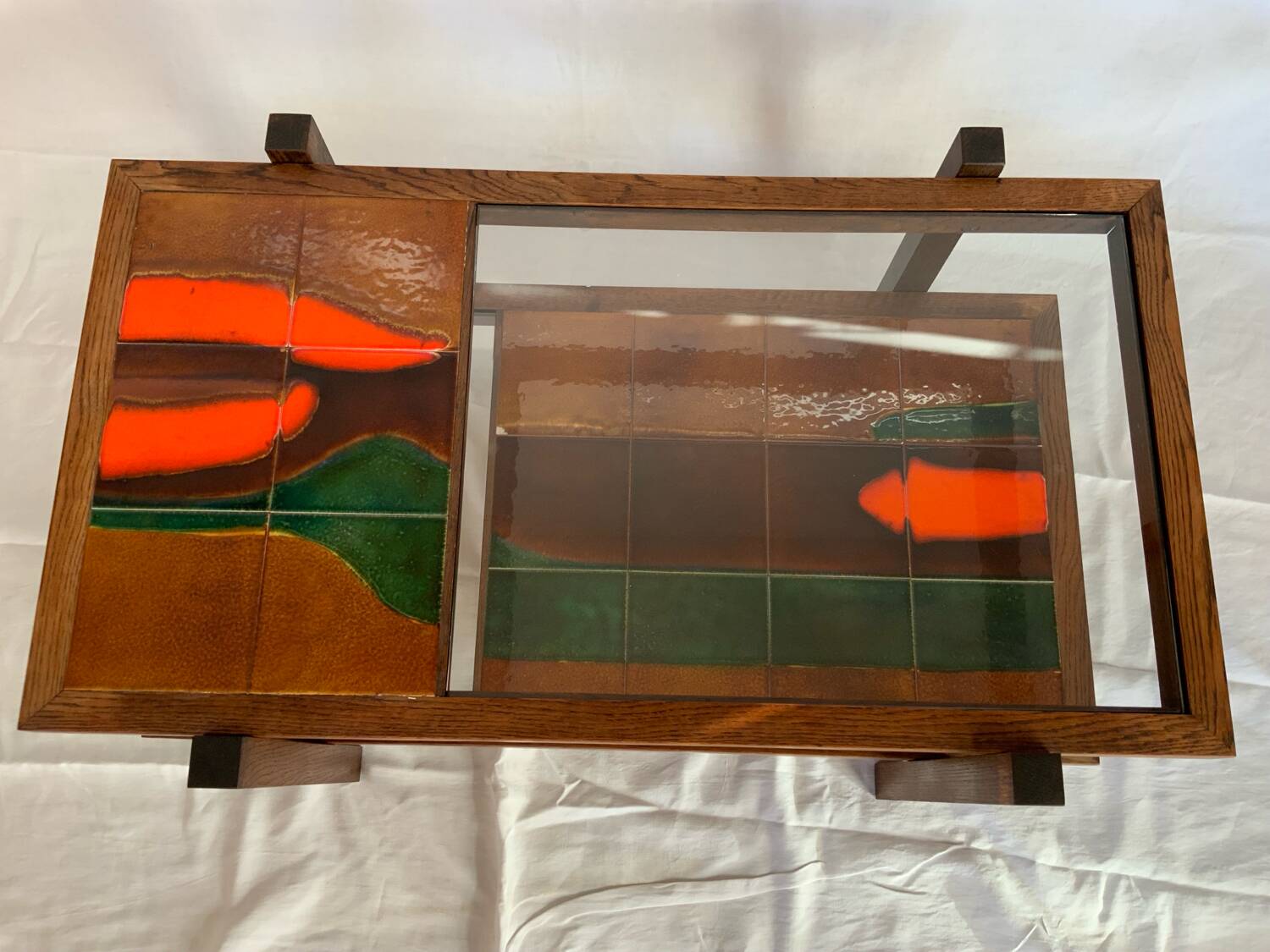 Ceramic and glass coffee table