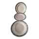 Trio of plates (2 soup plates, 1 dinner plate) Longchamp René, duck egg blue decoration