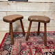 Pair of vintage brutalist tripod stools 50/60